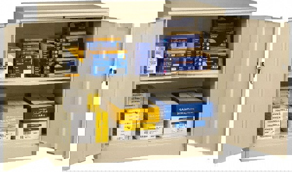 2 Shelf Locking Storage Cabinet